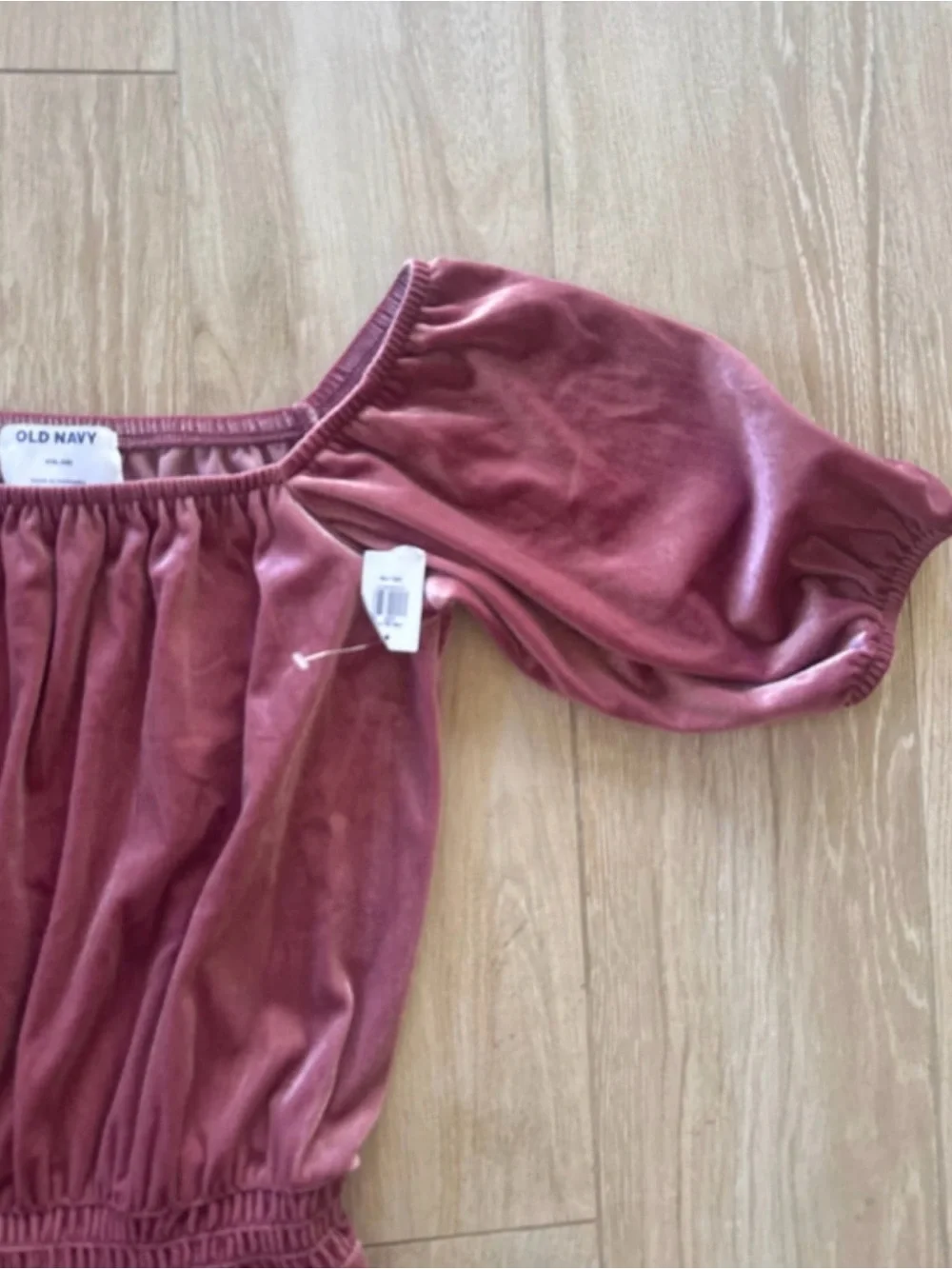 NWT Old Navy Girls Pink Velour Puff Sleeve Jumpsuit XXL 18